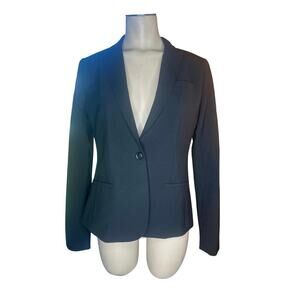 Banana Republic Women’s Blazer Size 2 Charcoal Black Wool Blend Classic Jacket